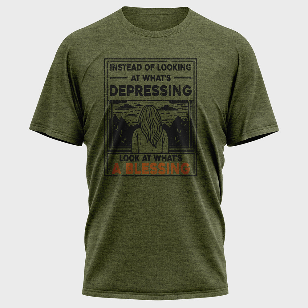 Instead of Looking at What's Depressing Color Cotton Tee