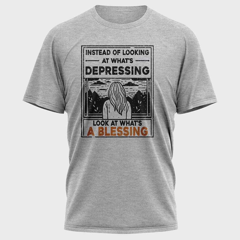 Instead of Looking at What's Depressing Color Cotton Tee